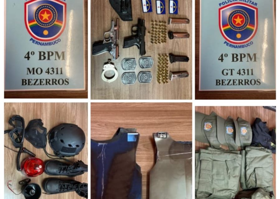 Mulher é presa com armas e fardas da PM em Bezerros