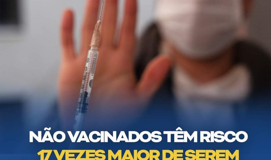 Covid-19: Não vacinados têm risco 17 vezes maior de serem hospitalizados