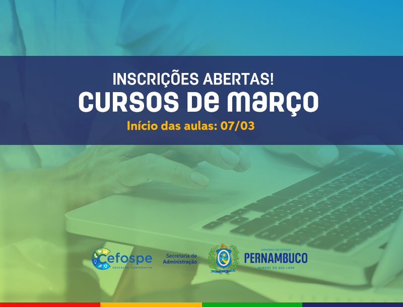 Inscrições abertas para 2.870 vagas gratuitas em diversos cursos a distância em Pernambuco