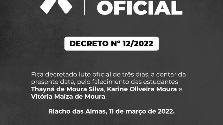 Riacho das Almas decreta luto de três dias por mortes em acidente com ônibus escolar