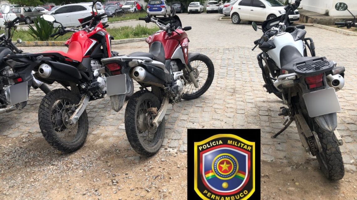 PM localiza três motos roubadas em Caruaru