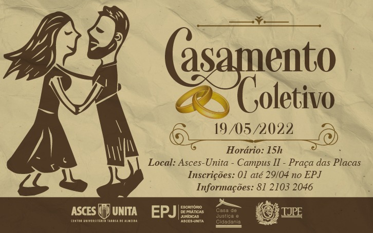Casamento Coletivo abre inscrições gratuitas, para cerimônia presencial em maio