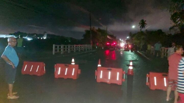 Ponte na Estrada da Muribeca é interditada por causa das chuvas