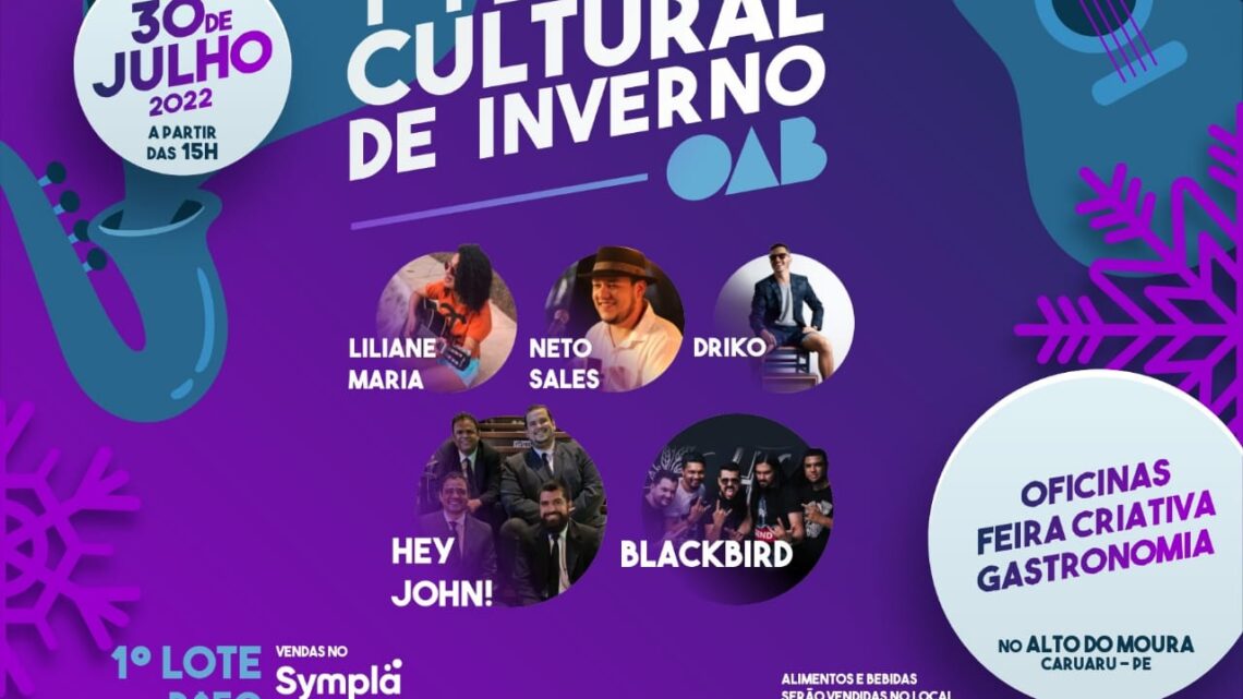 OAB Caruaru vai realizar 1º Festival Cultural de Inverno sábado (30)