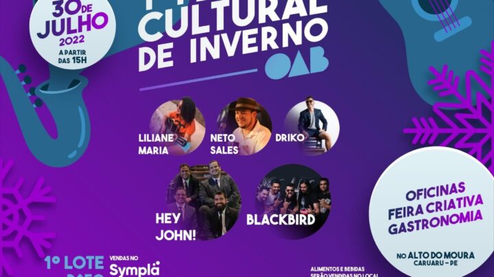 OAB Caruaru vai realizar 1º Festival Cultural de Inverno sábado (30)