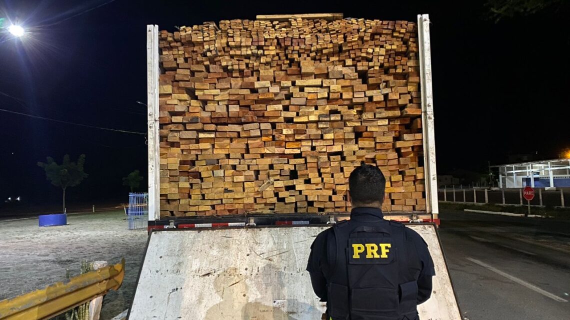 Carga de madeira ilegal e rebites são apreendidos na BR 232