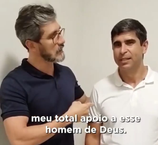 Lessa recebe apoio do pastor Arthur Pereira, líder da Igreja do Amor