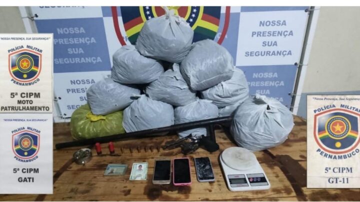 Trio é preso com mais de 10kg de maconha