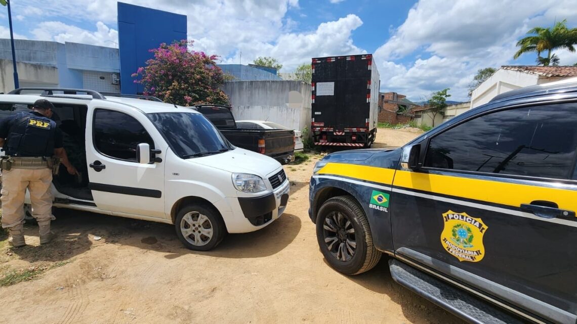 PRF apreende 12 pés de maconha dentro de furgão clonado na BR 232