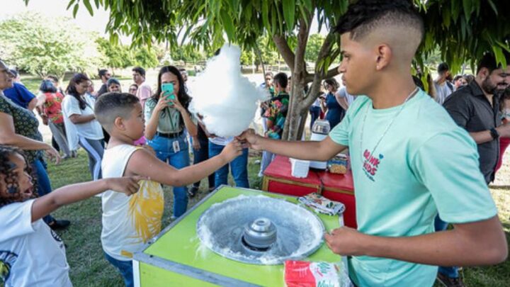 Colônia de férias gratuita está sendo realizada no Parque Ambiental do bairro Rendeiras