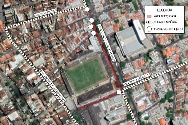 Vias no entorno do Lacerdão serão bloqueadas para partida entre Central x Petrolina pelo Campeonato Pernambucano
