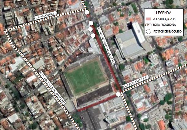 Vias no entorno do Lacerdão serão bloqueadas para partida entre Central x Petrolina pelo Campeonato Pernambucano