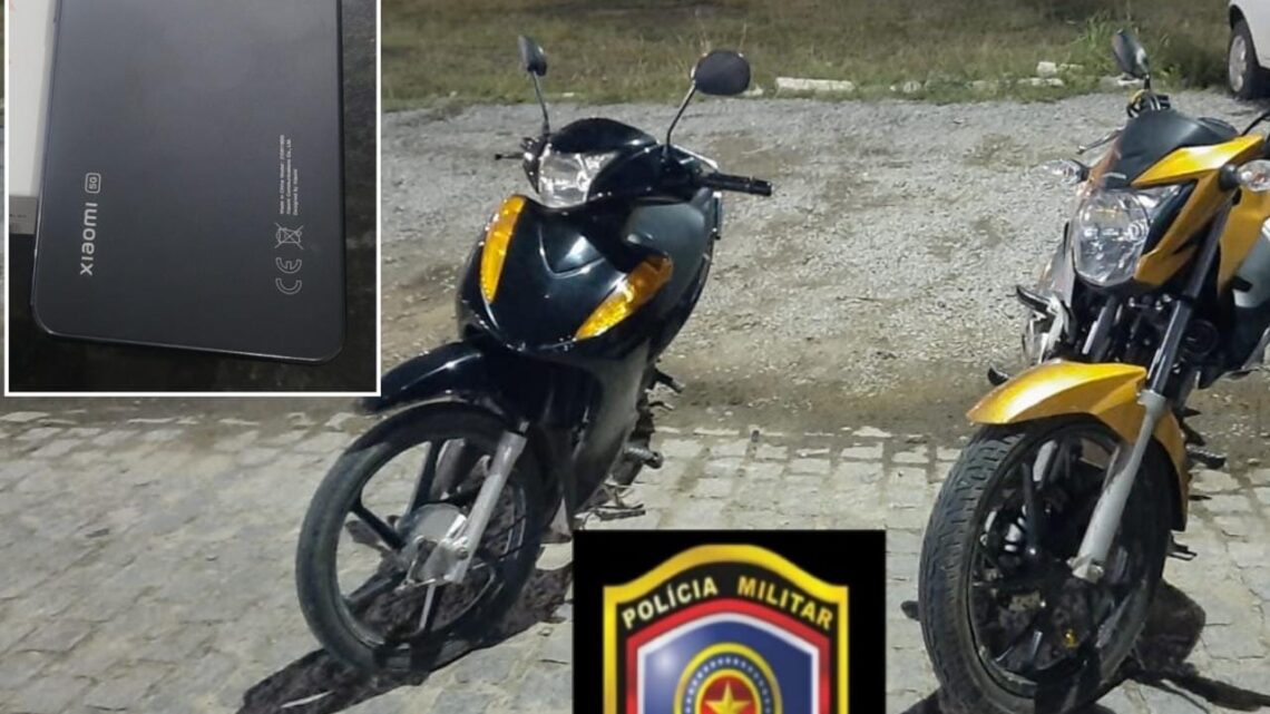 PM recupera motos e celular roubados em Caruaru PM recupera motos e celular roubados em Caruaru