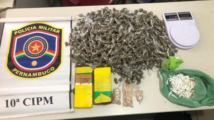 10ª CIPM apreende maconha, crack e cocaína, em Tamandaré