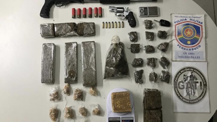 Homem é preso por tráfico, posse ilegal de arma de fogo e receptação