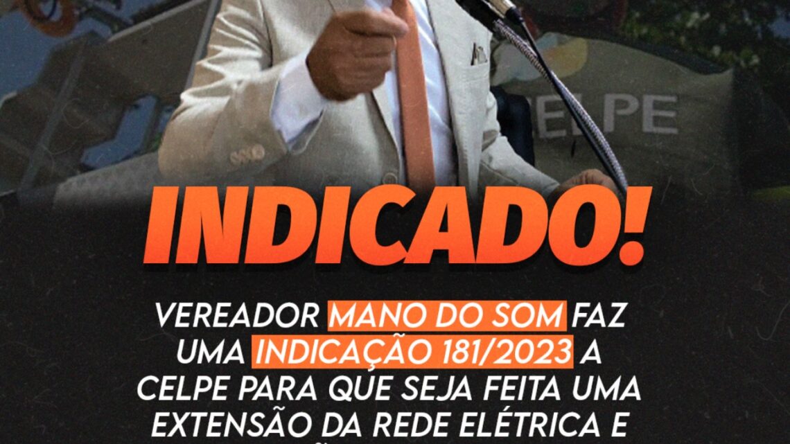 Vereador Mano do Som solicita extensão da rede elétrica e instalações de mais postes no bairro Nova Caruaru Vereador Mano do Som solicita extensão da rede elétrica e instalações de mais postes no bairro Nova Caruaru