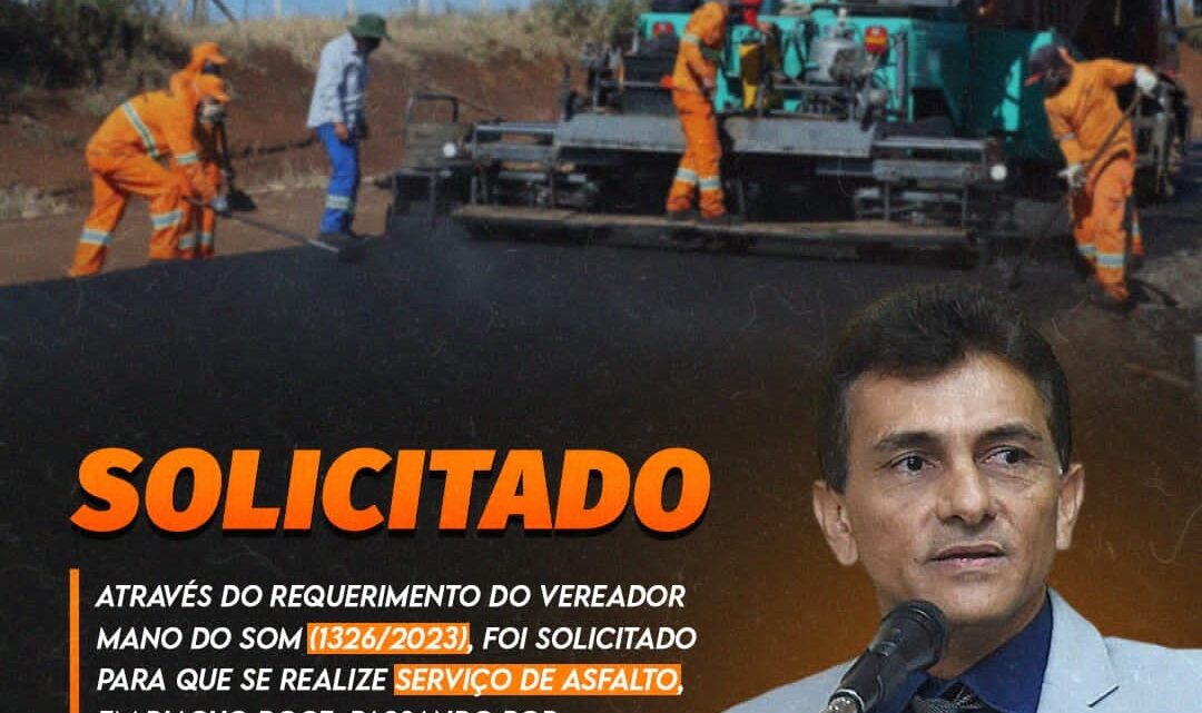 Vereador Mano do Som solicita asfalto entre Riacho Doce e Carapotós, na zona rural de Caruaru