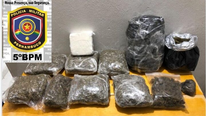 PM cumpre mandado de prisão, apreendendo cocaína e maconha