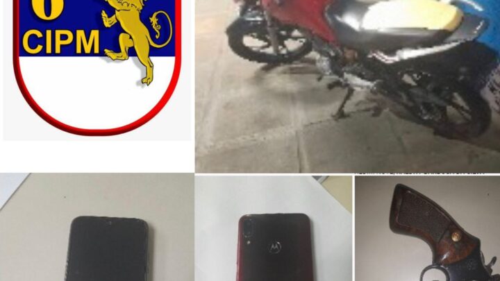 Assaltantes atiram em policiais, caem de moto, e são capturados