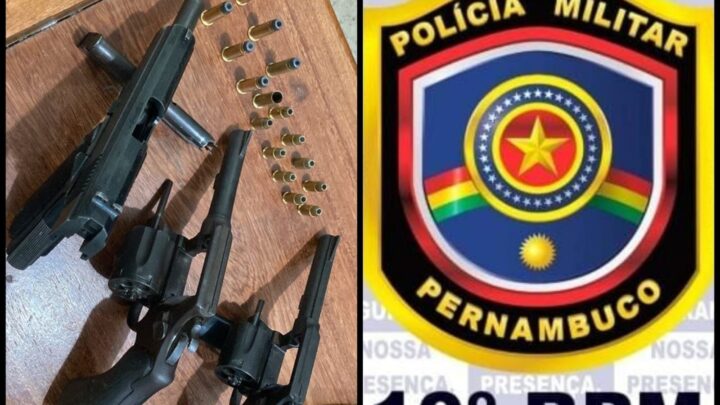 PM prende dupla e apreende três armas de fogo