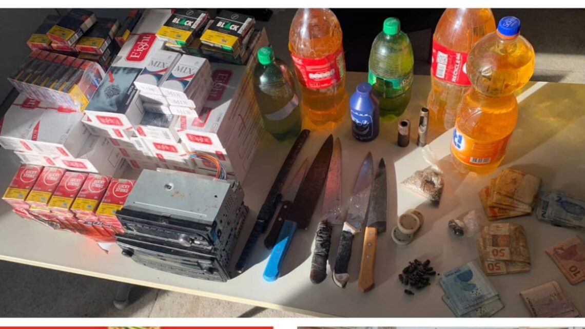 Dois homens são presos com sementes de maconha, armas e munições em bar Dois homens são presos com sementes de maconha, armas e munições em bar