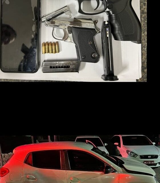 PM prende dois homens e recupera carro roubado PM prende dois homens e recupera carro roubado