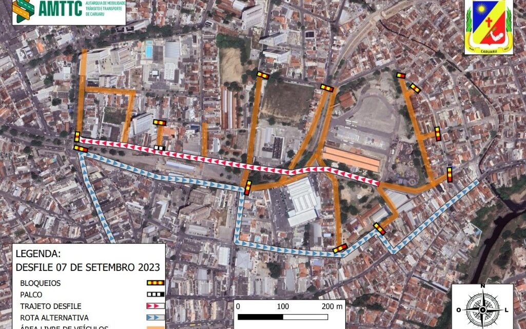 Confira ruas e avenidas de Caruaru que serão fechadas para o desfile de 7 de setembro Confira ruas e avenidas de Caruaru que serão fechadas para o desfile de 7 de setembro