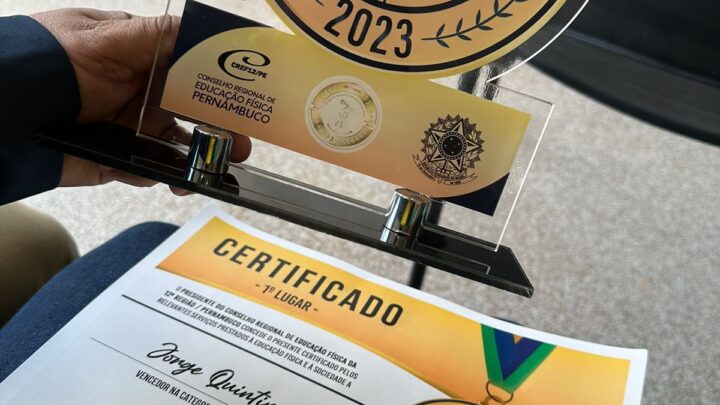 Vereador Jorge Quintino Conquista o Primeiro Lugar no Prêmio Destaque do Ano do CREF12 PE