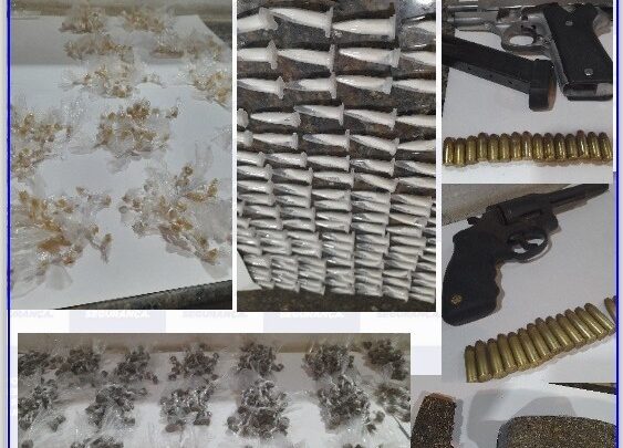 Dois homens são presos com armas e drogas