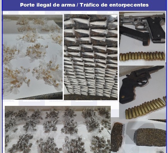 Dois homens são presos com armas e drogas Dois homens são presos com armas e drogas