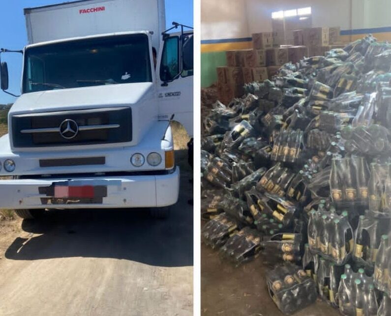 PM recupera caminhão roubado com carga avaliada em R$ 60 mil e prende suspeitos