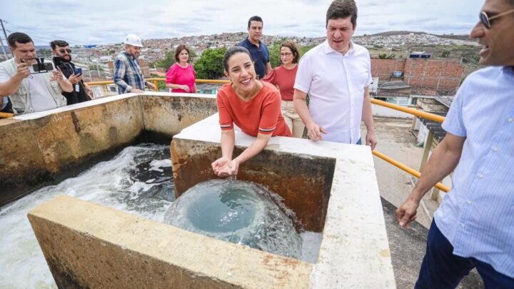 Governadora Raquel Lyra assina ordem de serviço de mais um trecho da Adutora do Agreste, que já está levando água do Rio São Francisco para a região