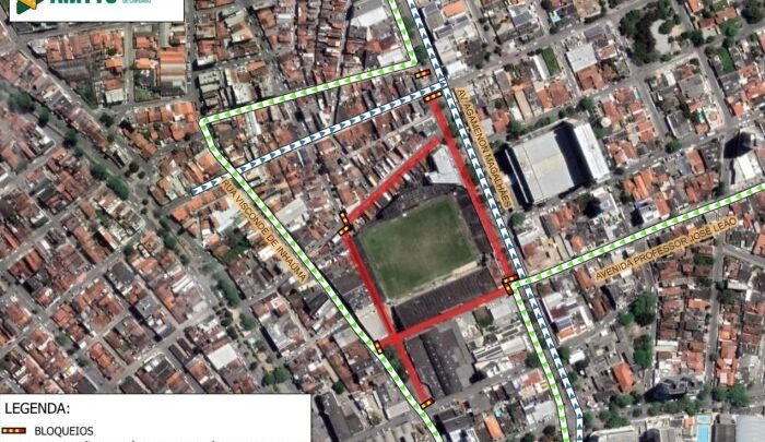 Bloqueios de ruas e avenidas para jogos em Caruaru, nestas quarta (31) e quinta (1º)