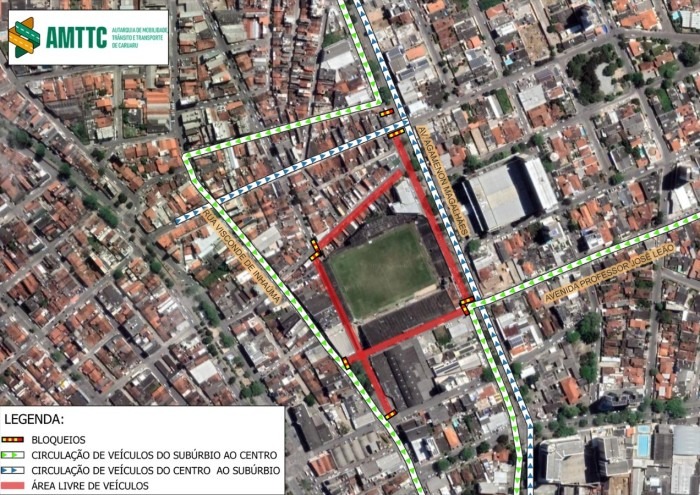 Bloqueios de ruas e avenidas para jogos em Caruaru, nestas quarta (31) e quinta (1º) Bloqueios de ruas e avenidas para jogos em Caruaru, nestas quarta (31) e quinta (1º)