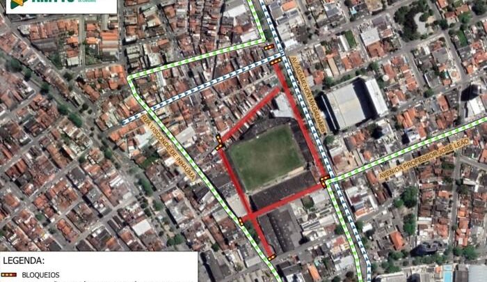 Ruas e avenidas serão bloqueadas para o jogo Central x Santa Cruz, neste sábado (24)