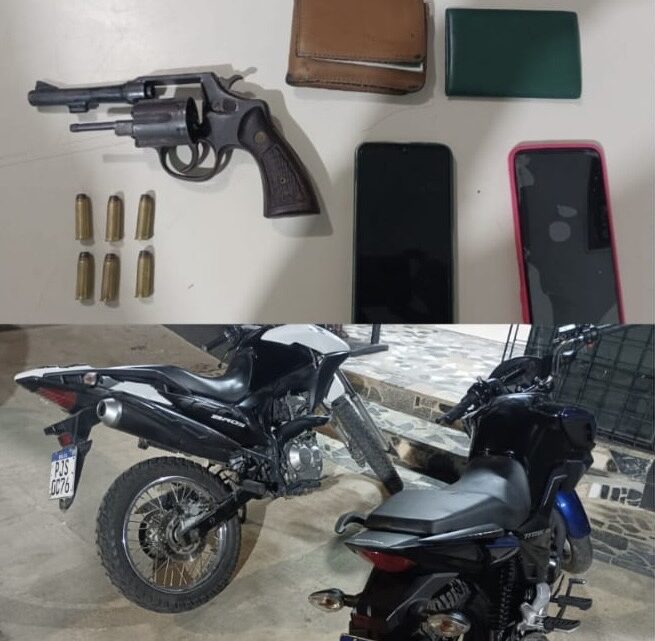 Preso acusado de roubar moto e porte ilegal de arma de fogo