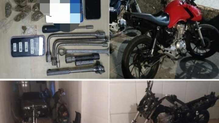PM flagra desmanche de moto e prende três pessoas