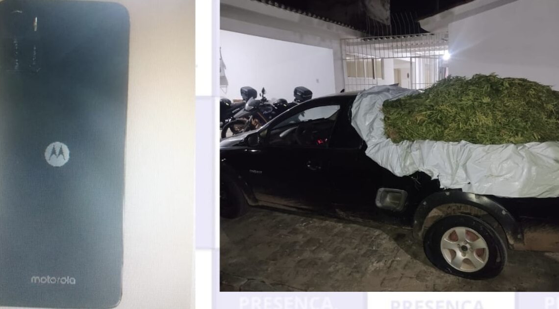 Veículo que transportava 800 kg de maconha colide em cerca, após perseguição da PM
