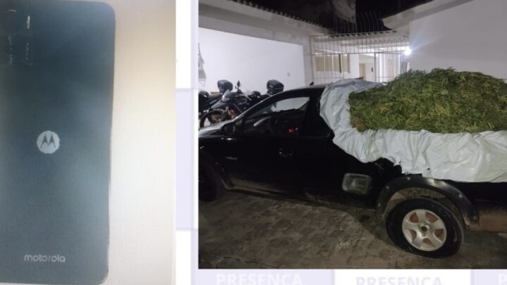 Veículo que transportava 800 kg de maconha colide em cerca, após perseguição da PM