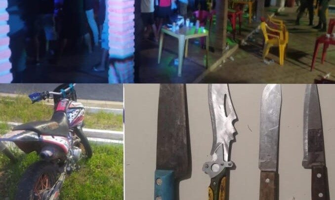 PM debela ponto de drogas, apreende arma e moto