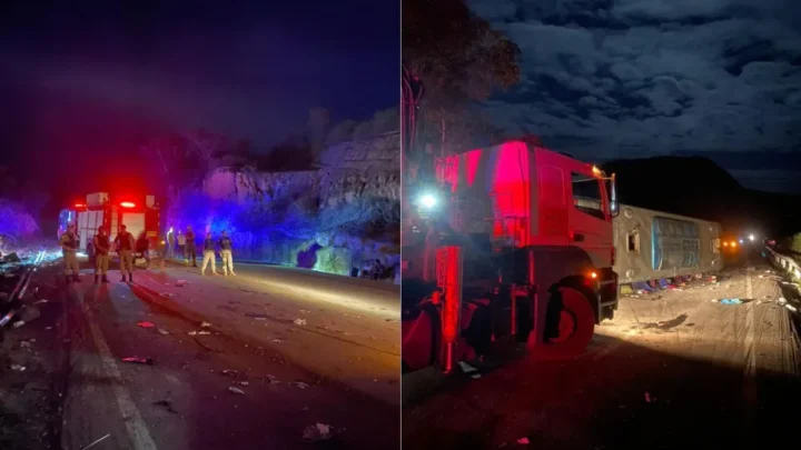 Ônibus que seguia de Caruaru para SP tomba em MG deixando mortos e feridos