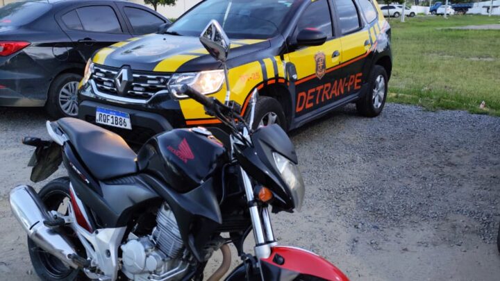 Moto furtada foi recuperada em menos de 24h em Caruaru pela Unidade de Operações do DETRAN-PE