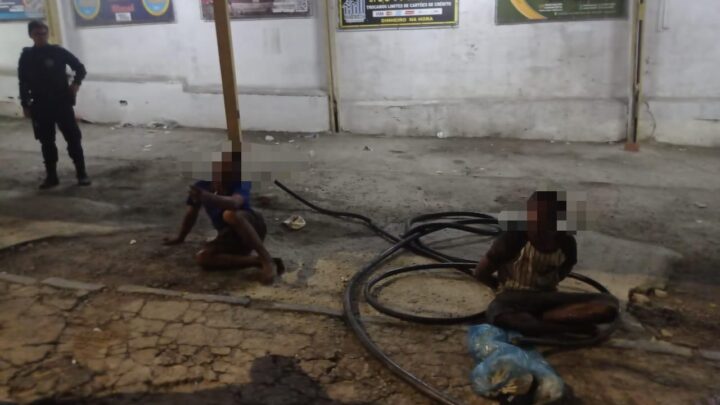 Guarda Municipal conduz à Delegacia de Plantão homens suspeitos de furtar fios