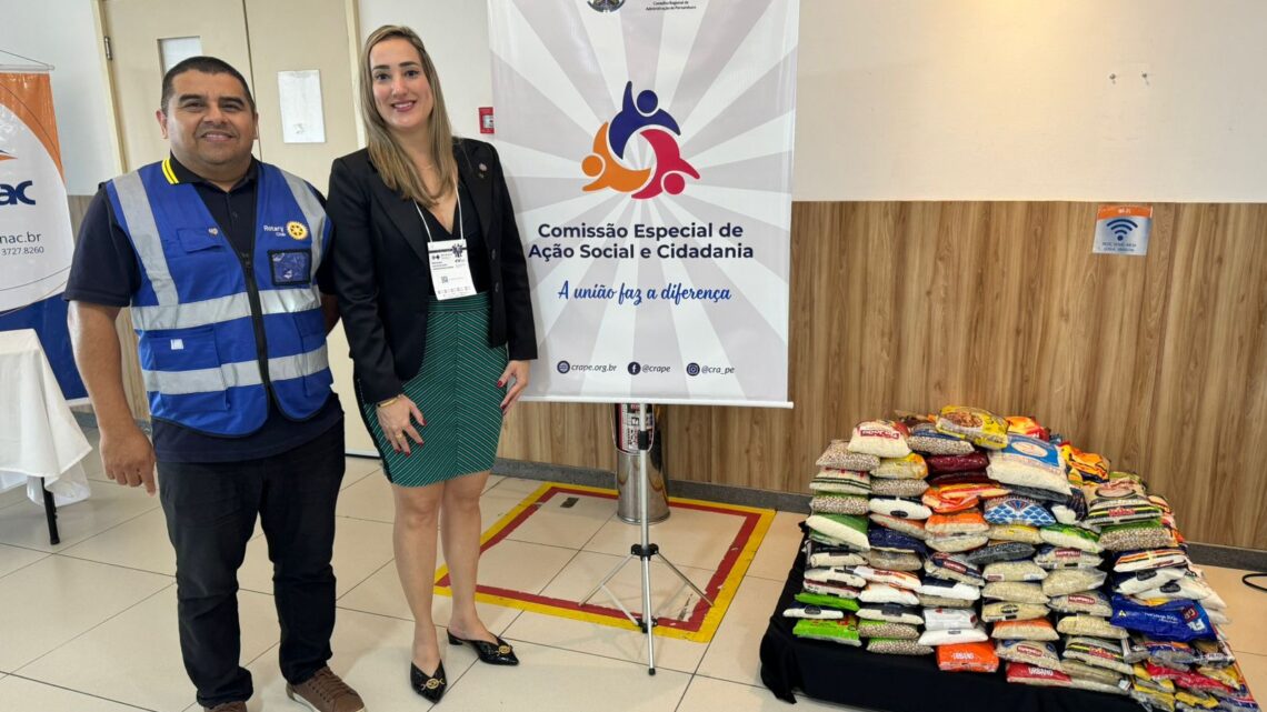 Parceria entre CFA/CRA-PE e Clubes de Rotary em Caruaru doa meia tonelada de alimentos aos desabrigados do RS