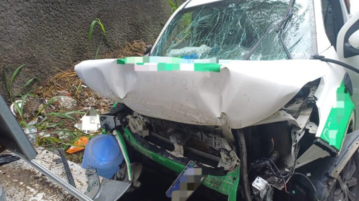 Motorista e passageiro feridos, após veículo colidir em túnel, na BR 232