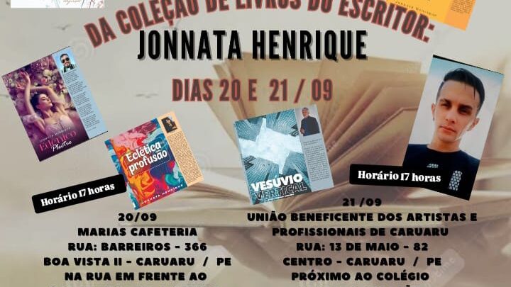 Escritor Jonnata Henrique lança coleção de livros em Caruaru