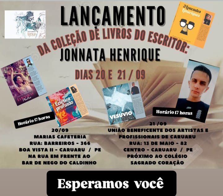 Escritor Jonnata Henrique lança coleção de livros em Caruaru