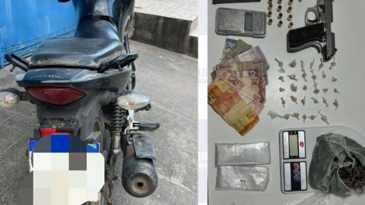 PM prende homem com arma, drogas e balança de precisão