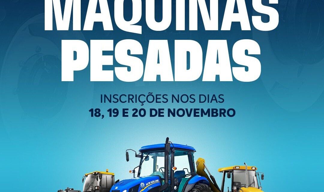 Inscrições abertas para curso gratuito de Operador de Máquinas Pesadas