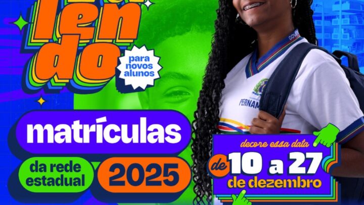 Rede Pública Estadual inicia matrículas para o ano letivo de 2025 pela internet